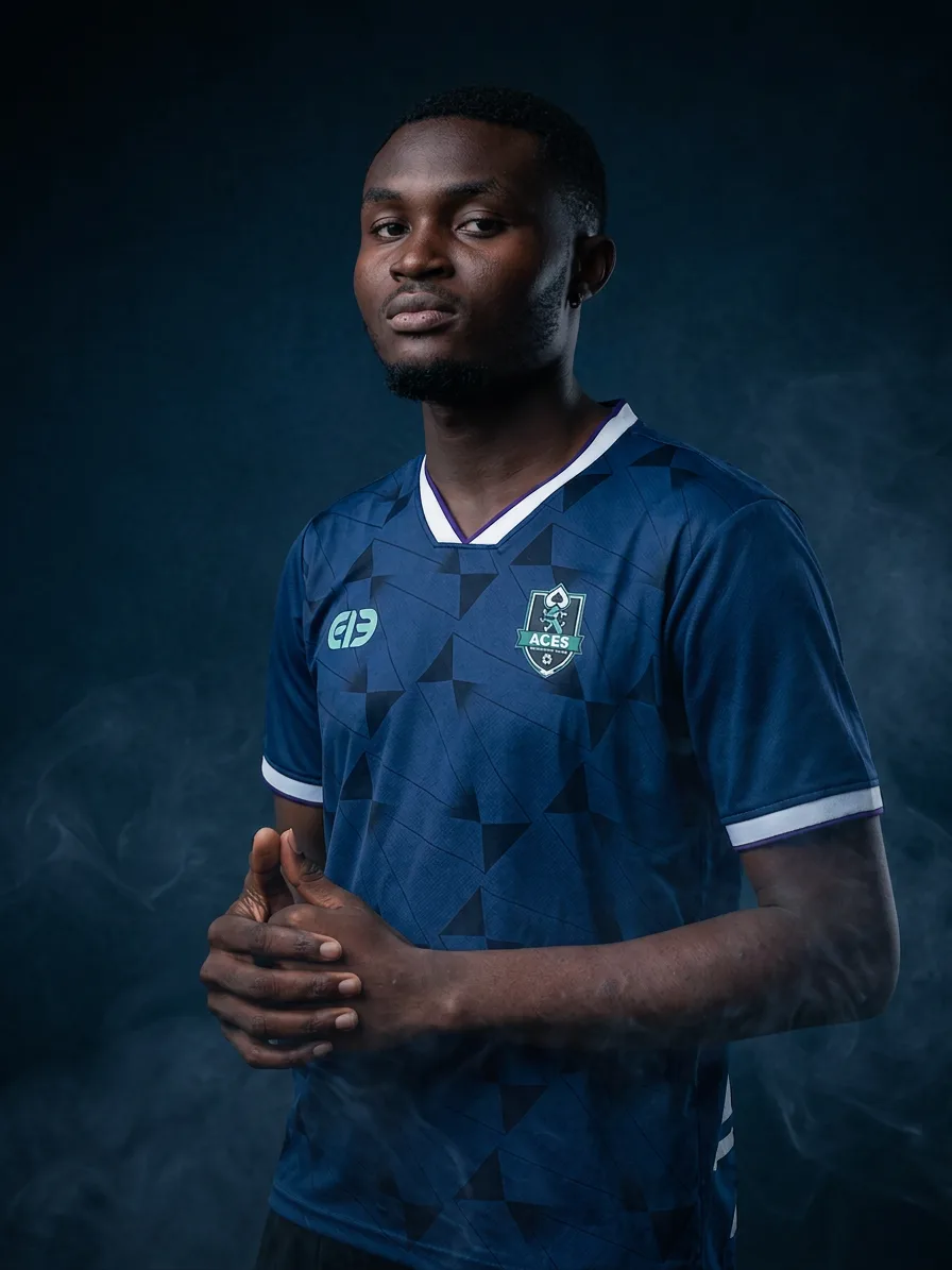 SAVIOUR in the ACES FC kit.