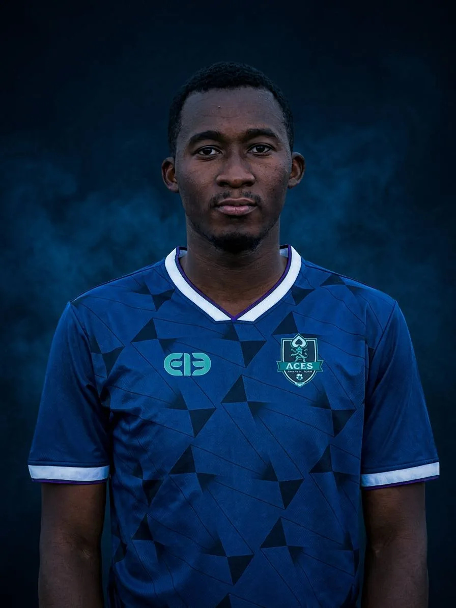 MAURICE in the ACES FC kit.
